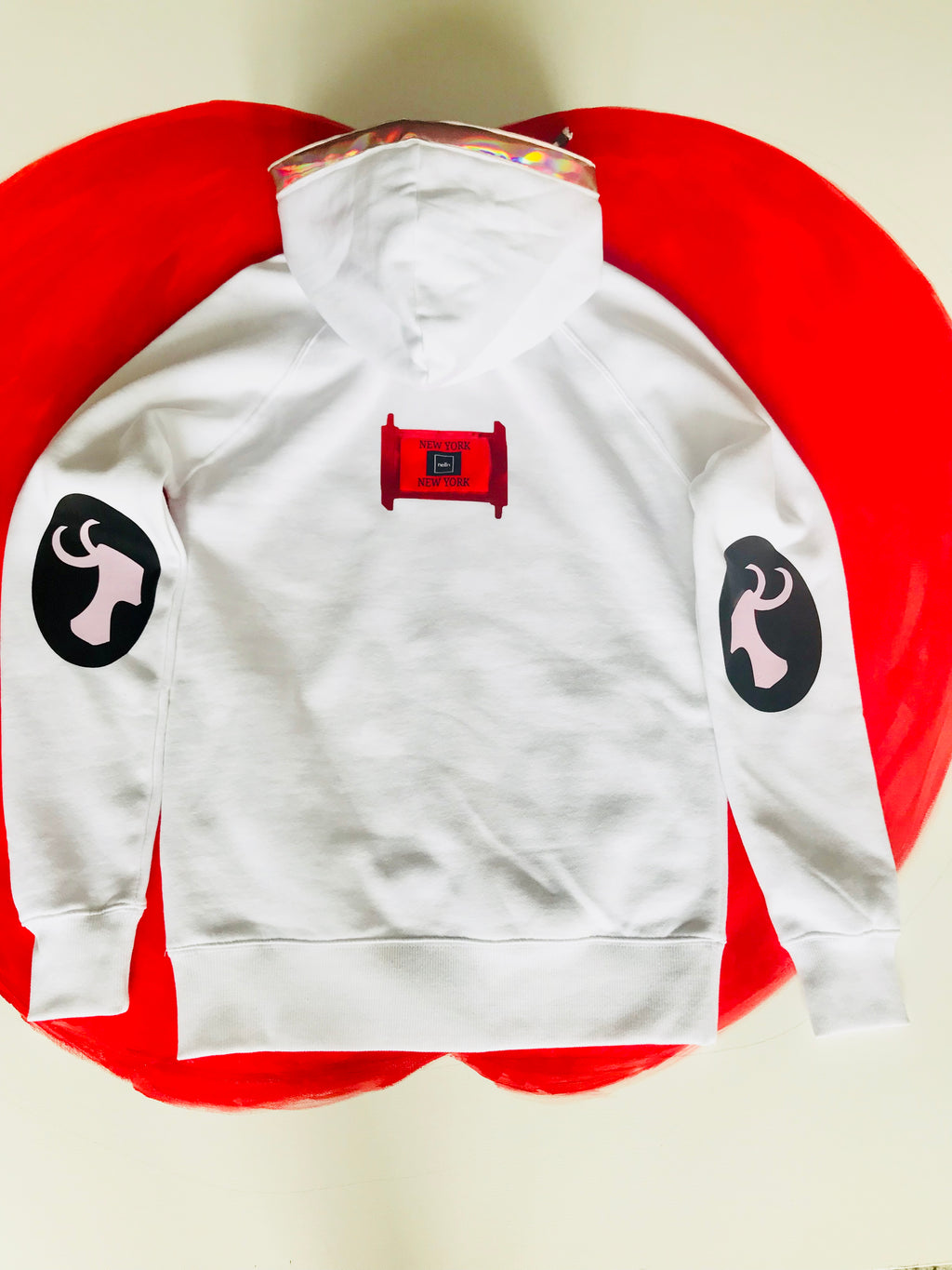 Elbow Patch White GOAT Hoodie